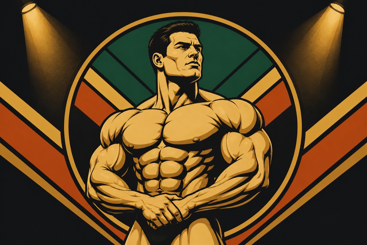 Illustrated icon of John Quinn for the Irish IFBB contest diet and split log