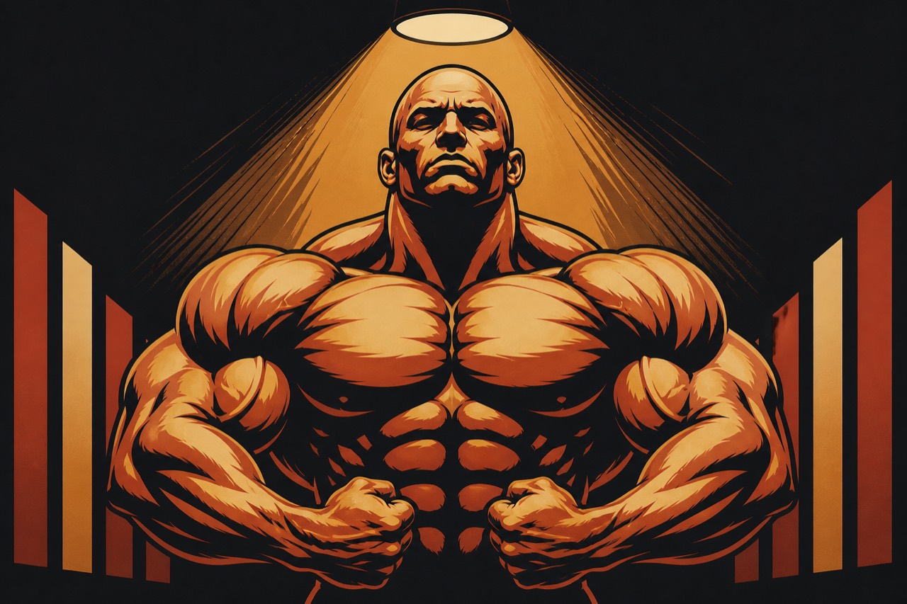 Illustriertes Icon von Markus Rühl für Schultertraining und Masseernährung