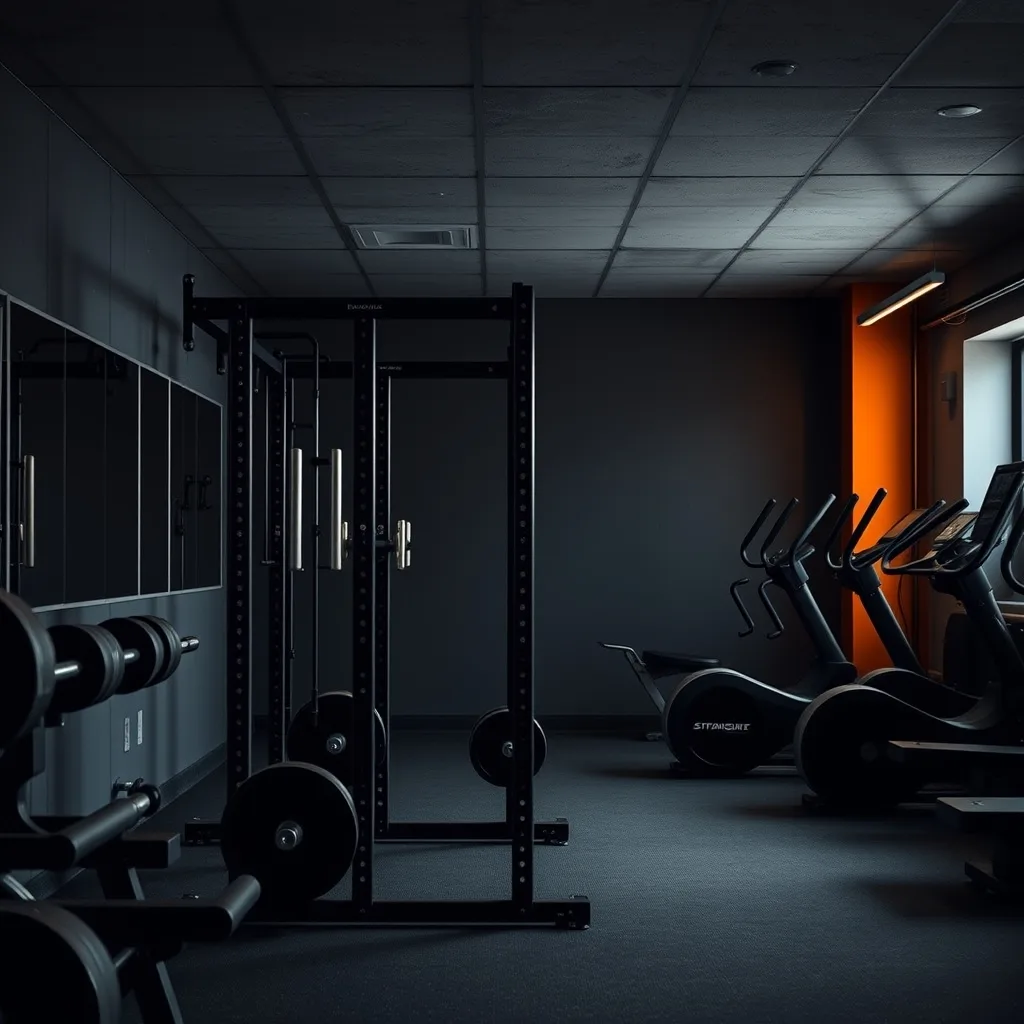 Edinburgh gym with castle-view light